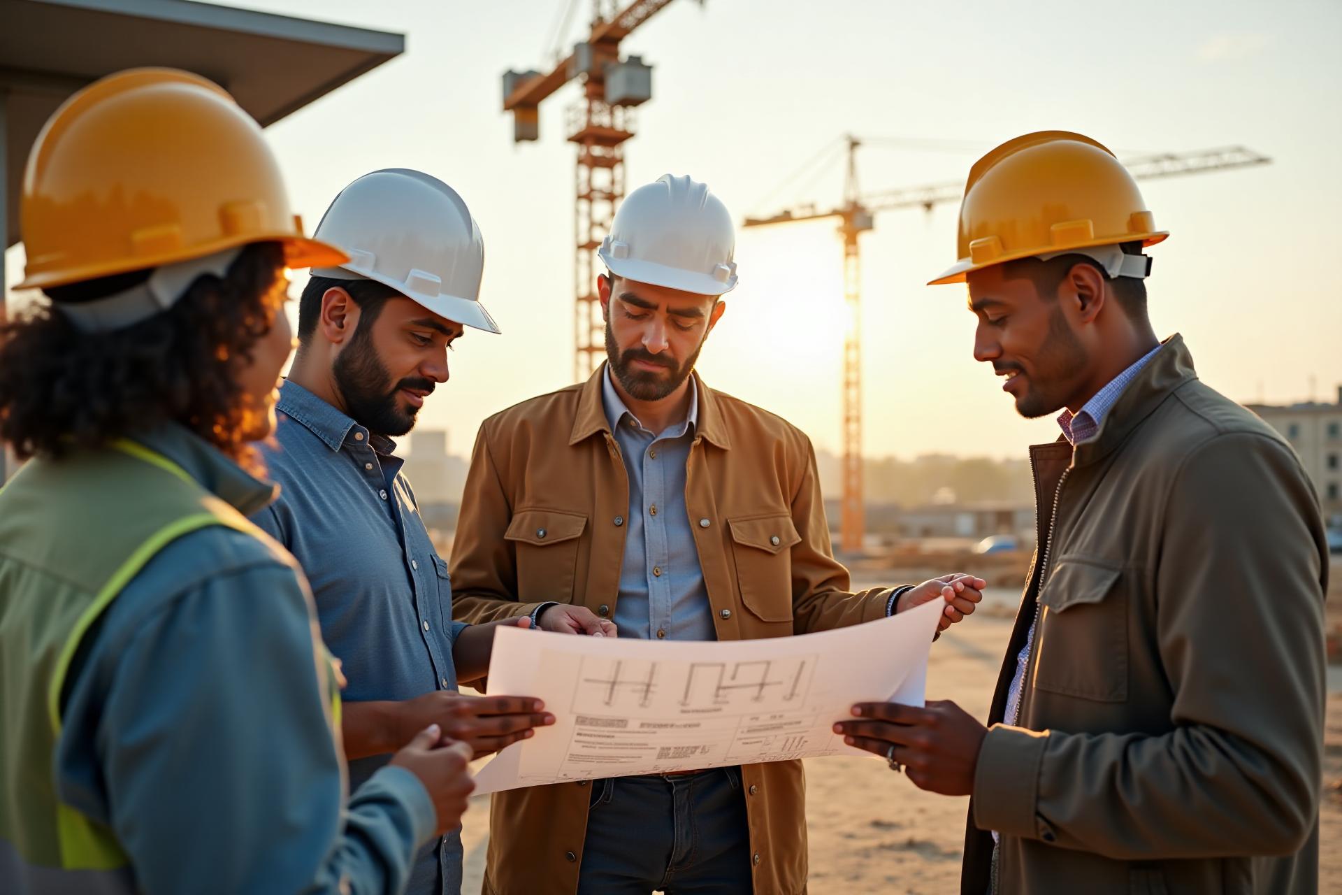 Diverse multilingual construction workforce using safety management software for compliance training