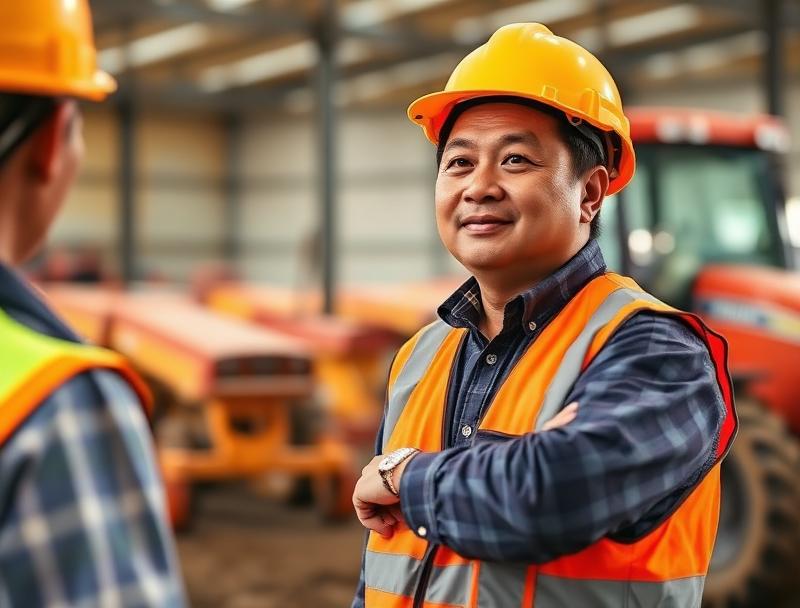 Filipino farm worker during safety induction training