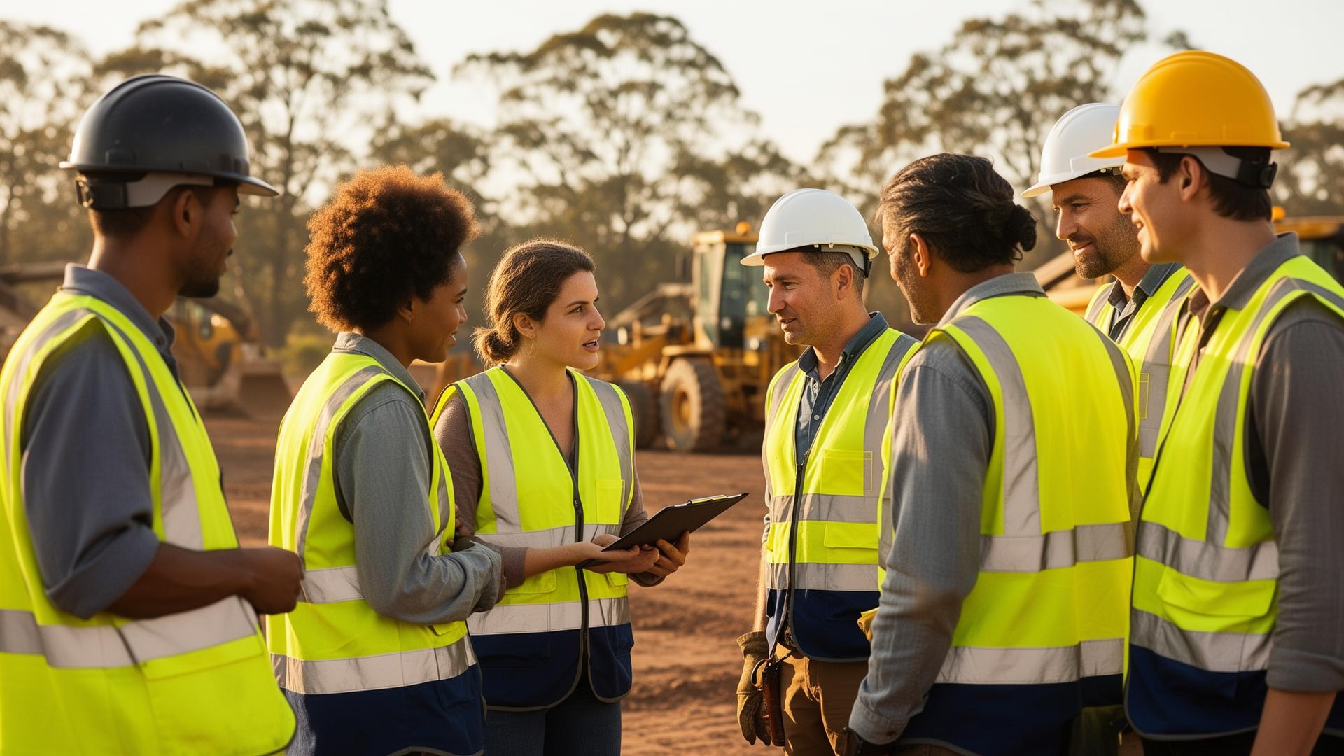 Diverse workers in a supportive workplace wellbeing conversation