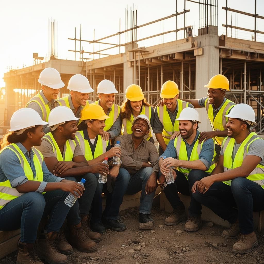 Happy diverse workforce team showing positive wellbeing and camaraderie